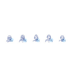 Technical Support Staff Icons Set Help Desk