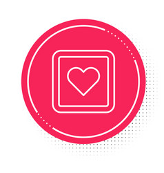 White Line Like Heart Icon Isolated