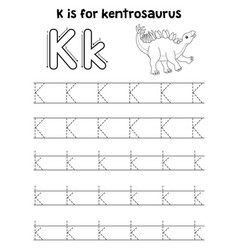 Brontosaurus Dino Tracing Letter Abc Coloring K