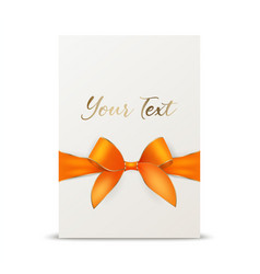 3d Realistic Orange Gift Ribbon And Bow