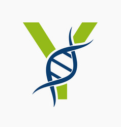 Dna Logo On Letter Y Genetics Logotype Medicine