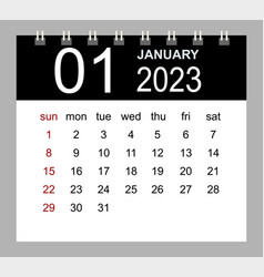 January 2023 Monthly Calendar Template