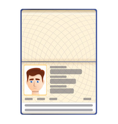 Passport Photo Page Icon Cartoon Style