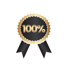 100 Percent Black Gold Ribbon Badge