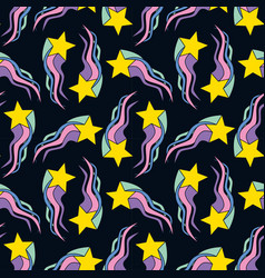 1970 Disco Hippie Groovy Shooting Stars On Dark