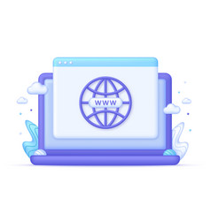 3d Computer And Globe Hyperlink Icon