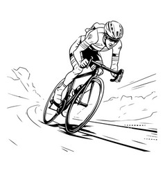 A Cyclist Riding On The Road Sketch