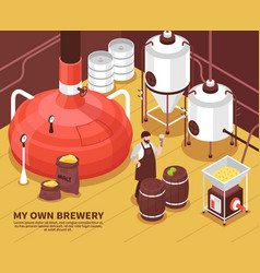 Brewery Owner Isometric Poster