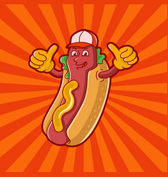 Cartoon Hotdog Mascot Character