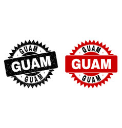 Guam Black Rosette Stamp Seal With Rubber Style