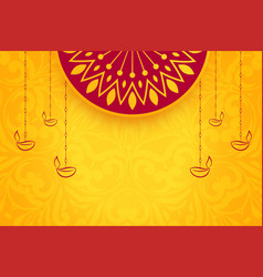 Happy Diwali Wishes Card With Lantern In Modern