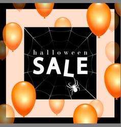 Happy Halloween Sale Background Balloon 3d