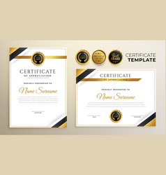 Set Of Golden Certificate Of Appreciation