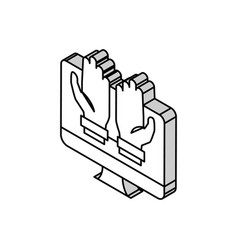 Computer Addiction Isometric Icon