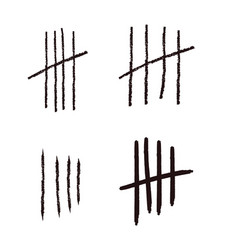 Tally Marks Lines Or Sticks Hand Drawn Isolated