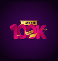 Thank You 100 K Followers Template Design