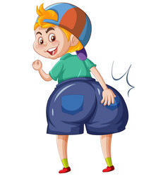 A Boy With Big Bum Cartoon Character Sticker