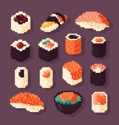 Flat Design Pixel Art Food