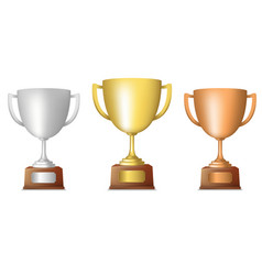 Golden Silver Bronze Trophy Set