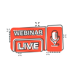 Live Webinar Icon In Comic Style Online Training