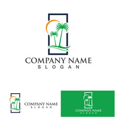 Palm Tree Summer Logo Template