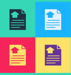 Pop Art House Contract Icon Isolated On Color