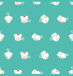 Seamless Background Pattern With Cute White Mouse