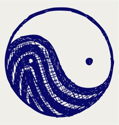 Ying Yang Sketch Symbol