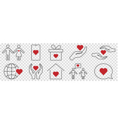 Friendship Charity Partnership Love Line Icons