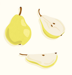 Pear Whole Cut In Half And Into Slices