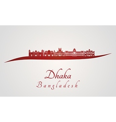 Dhaka Skyline In Red