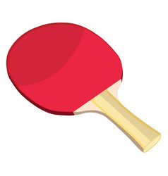 Red Ping Pong Racket On A White Background