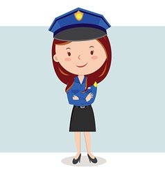 Cartoon Police Officer Policeman Stop Crime Vector Image