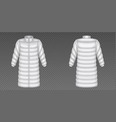 Realistic Set Of Puffer Coat With Long Sleeve