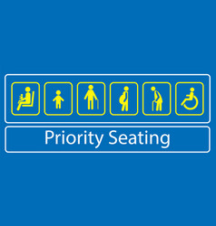 Set Of Priority Seating Sticker Or Label