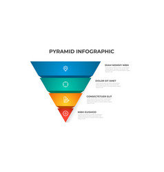 4 Points Pyramid List Diagram Infographic