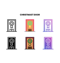 Door Decoration Christmas Icon Different Style