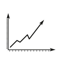 Flat Icon With Black Graph Up Arrow Market Chart