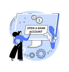 Open Bank Account Online Isolated Cartoon