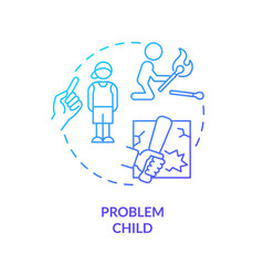 Problem Child Blue Gradient Concept Icon