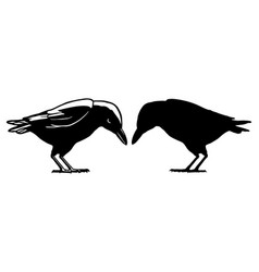 Sitting Crow Raven Silhouette Logo