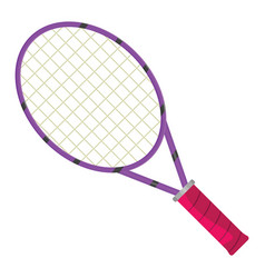 Purple Tennis Racket On A White Background