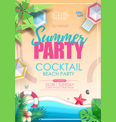 Summer Cocktail Beach Party Poster Top View