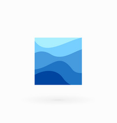 Water Waves In Square Logo Icon