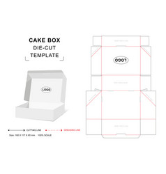 Cake Box Auto Lock Die Cut Template