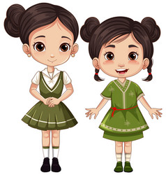 Cute Female Student Cartoon Character