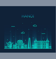 Hanoi Skyline Vietnam Linear Style City