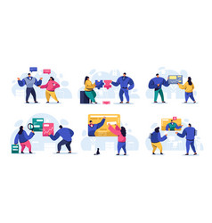 Teamwork Abstract Characters Business People