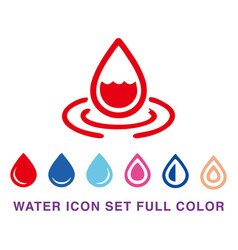 Water Drop Icon Flat Design