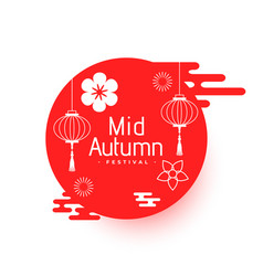 Flat Red Mid Autumn Festival Decorative Background